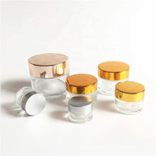 Empty OEM Cosmetic Containers Skin Care Cosmetic Cream Packaging Jar with gold and sliver lid